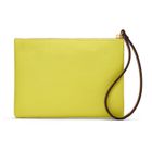 Wristlet in Textured Citron Yellow Cowhide Leather
