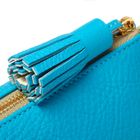 Pencil Case in Textured Turquoise Cowhide Leather