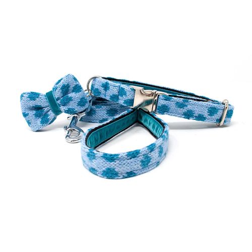 Porcelain & Turquoise - Dotti Design - Dog Collar, Lead & Bow