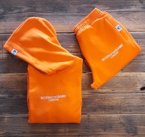 Orange Hoody and Shorts Set
