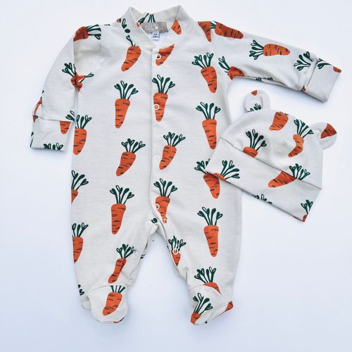 Organic cotton Baby sleep suit in Oat