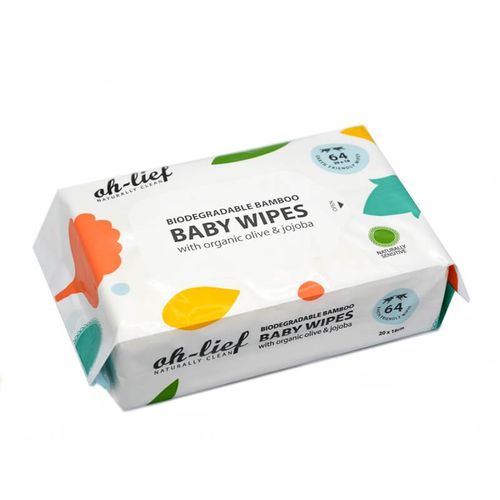 Oh-Lief Biodegradable Bamboo Baby Wipes 64's