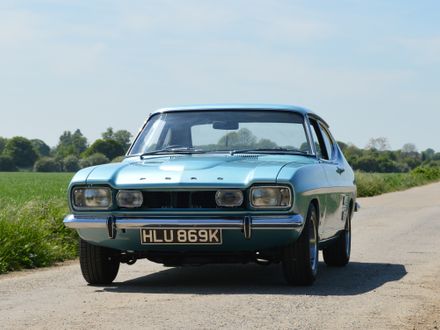 A Ford Capri driving on the road