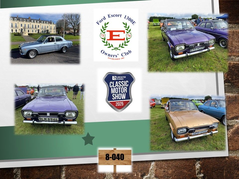 The Ford Escort 1300E Club History and sneak preview of the Cars on Stand 8-040