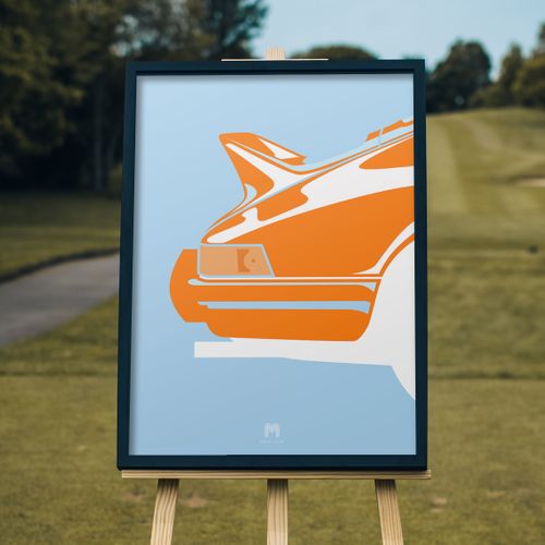1973 Porsche 911 2.7RS - Gulf Ducktail - 50x70cm poster print