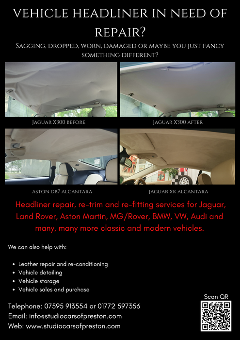 Headliner Repair and Re-Trimming services