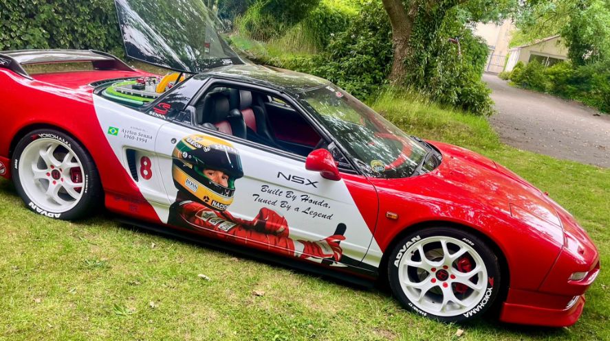 Ayrton Senna tribute livery Honda NSX sports car custom wrap JDM legend