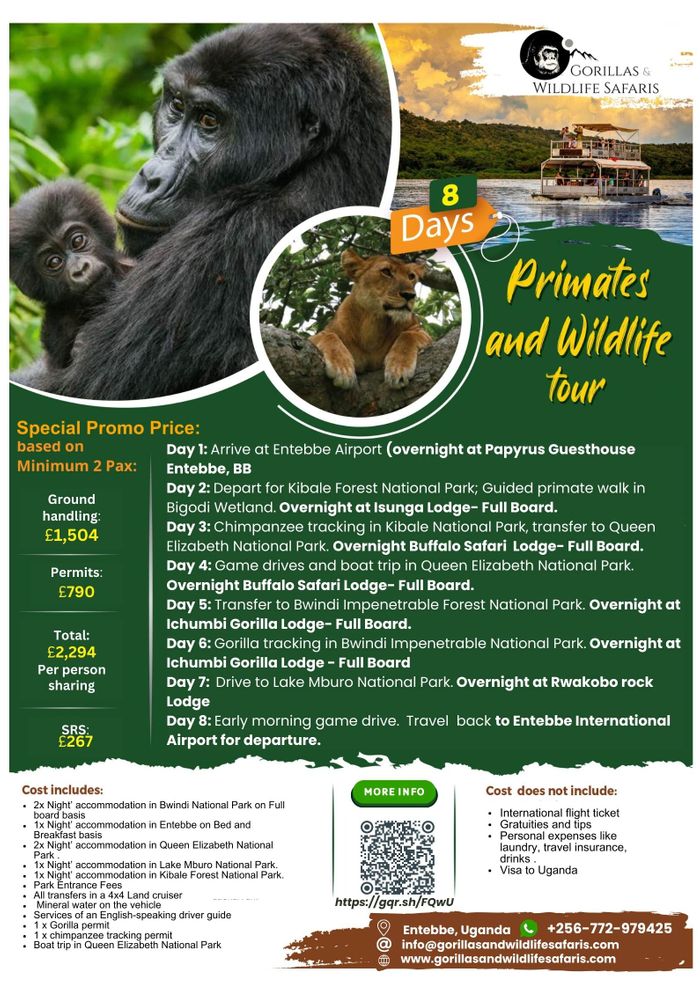 8 Days Uganda Primates Tour