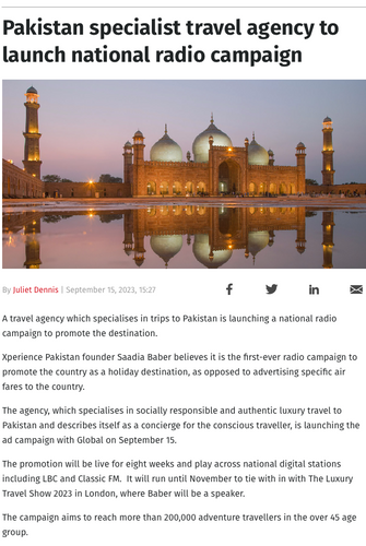 Xperience Pakistan launches first national digital radio campaign to promote tourism to Pakistan