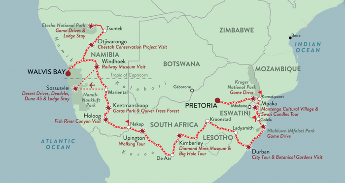 African Triology: 14 nights - Pretoria to Walvis Bay