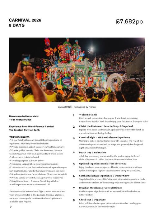 Rio de Janeiro Carnival 2026