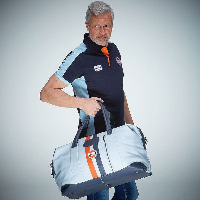 Grandprix Originals Gulf Leather Travel Bag Light Blue