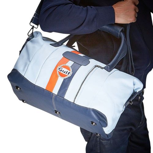 Grandprix Originals Gulf Leather Travel Bag Light Blue