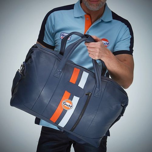 Grandprix Originals Gulf Leather Travel Bag Navy Blue