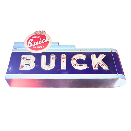 An Impressive Buick Large Neon Dealer Wall End Mounted Showroom Sign