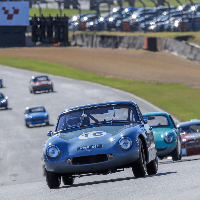 Blue Lotus Elite Type 14 classic sports car racing at Brands Hatch HWR 91C vintage motorsport.