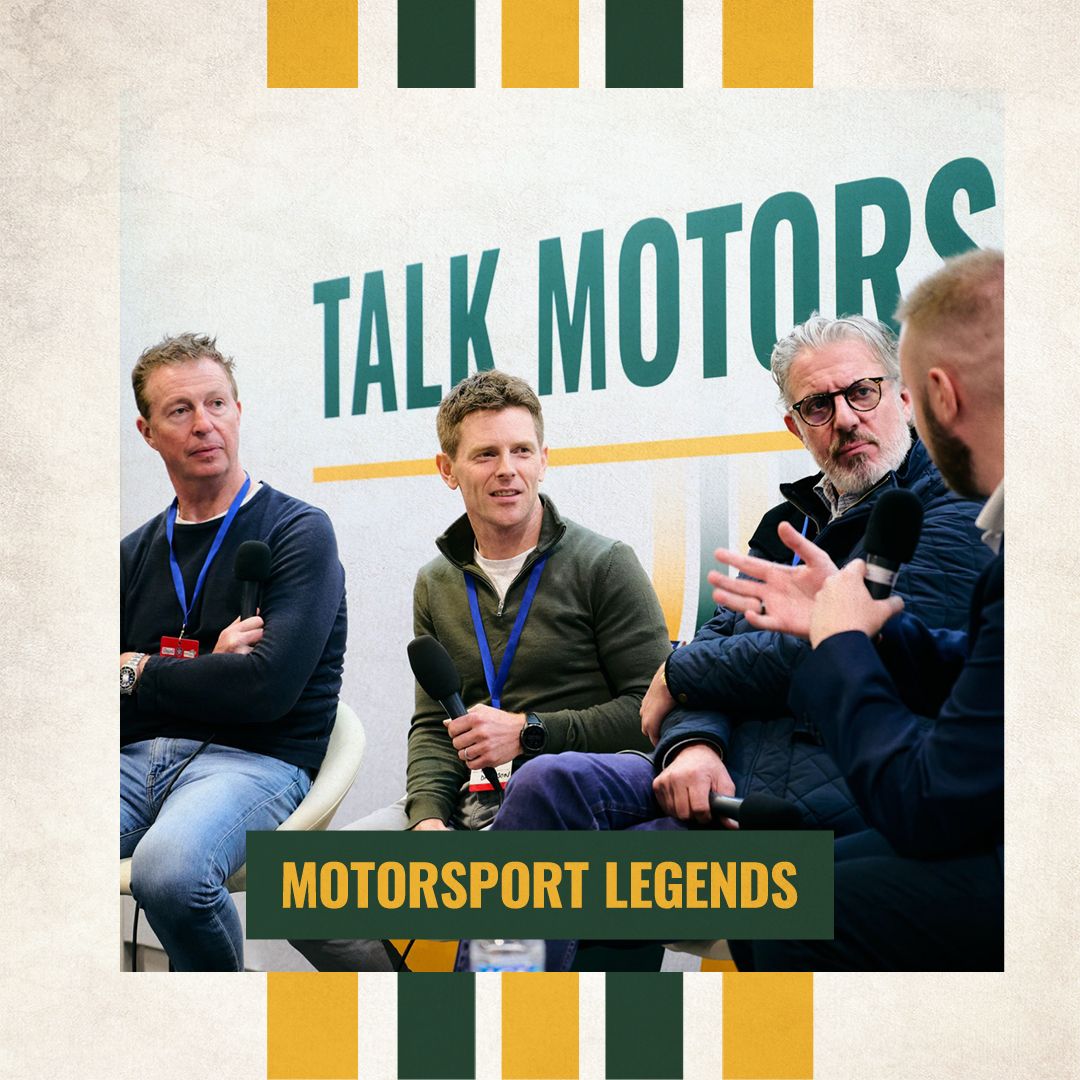 Ant Davidson, Jason Plato and Matt Neal during a 'Motorsport Legends' panel discussion at a live 'Talk Motors' event.