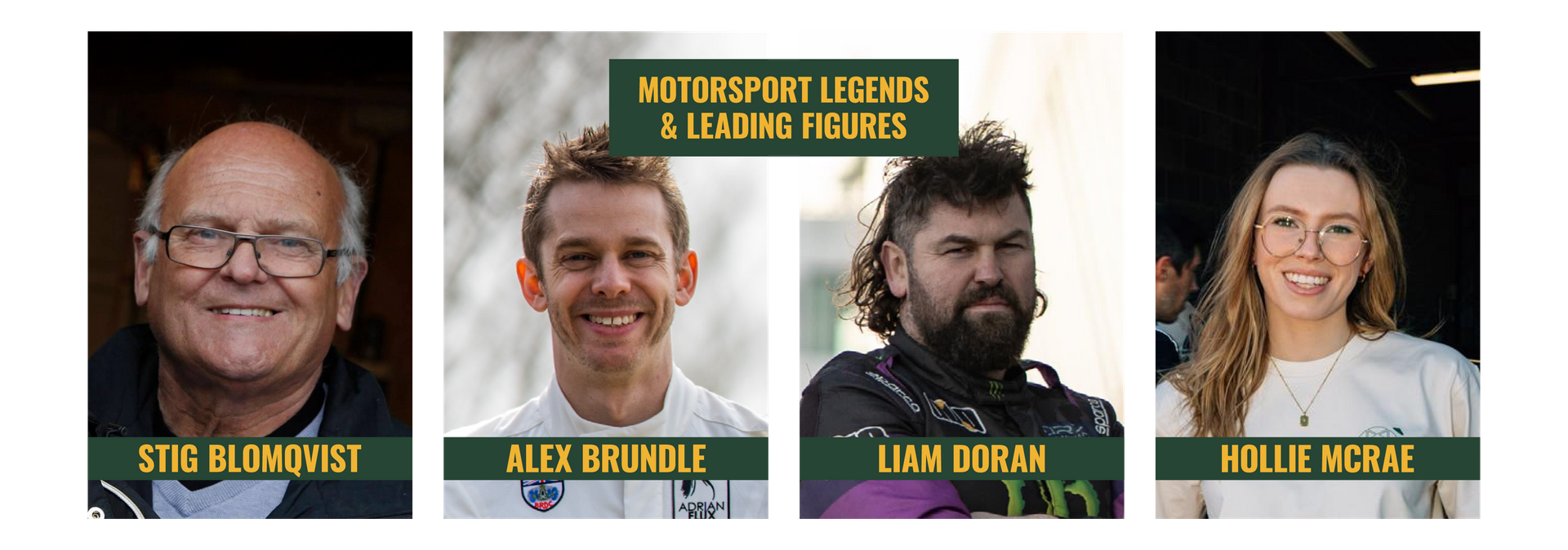 Motorsport legends Stig Blomqvist, Alex Brundle, Liam Doran and Hollie McRae participating in an interview on the Talk Motorsport stage at Race Retro