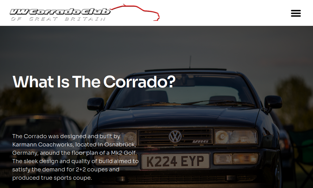 Corrado Club of Great Britain new website now live