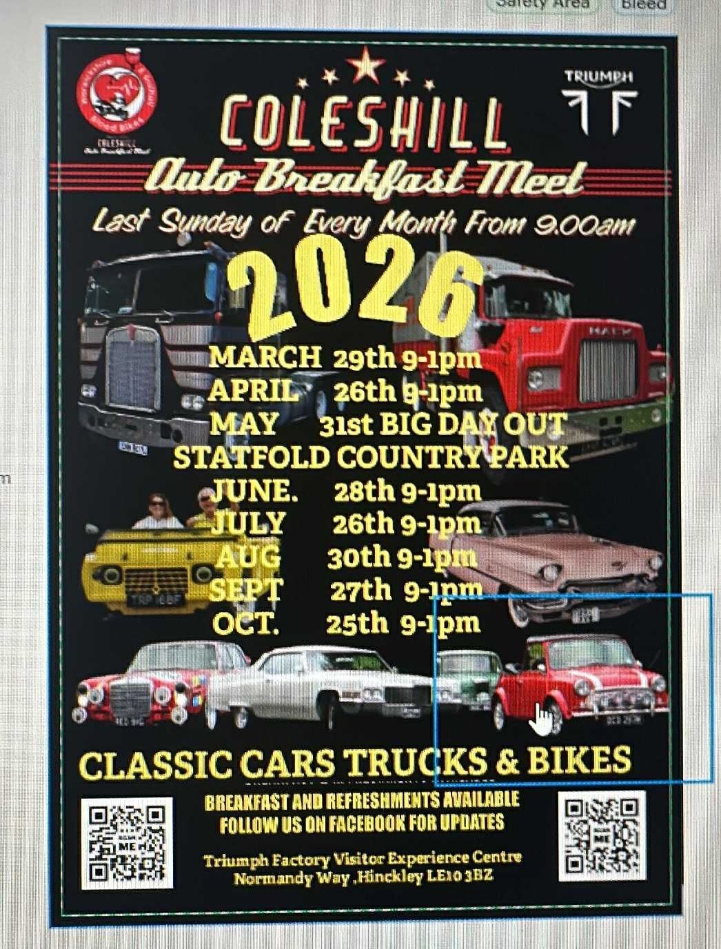 COLESHILL AUTO BREAKFAST MEETS 2026