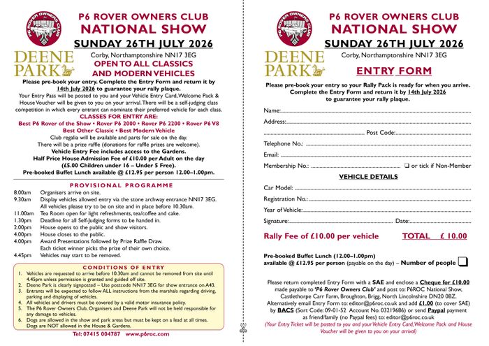 P6 Rover Owners Club National Show