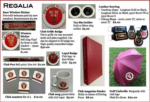 The Rover P6 Club - Regalia