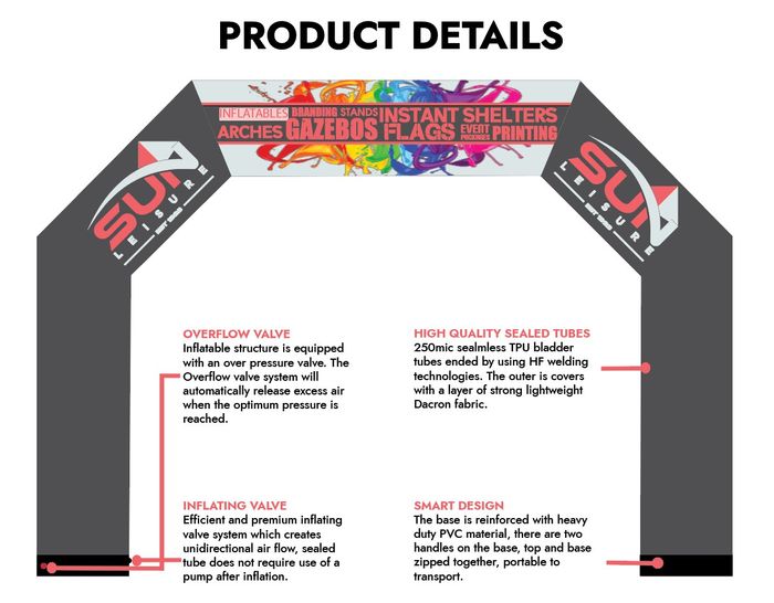 Airsealed inflatable arch