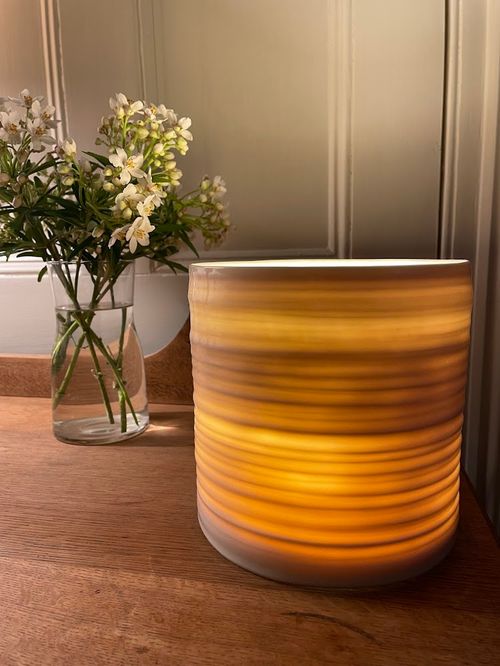 Thrown porcelain lamps - carved or pierced