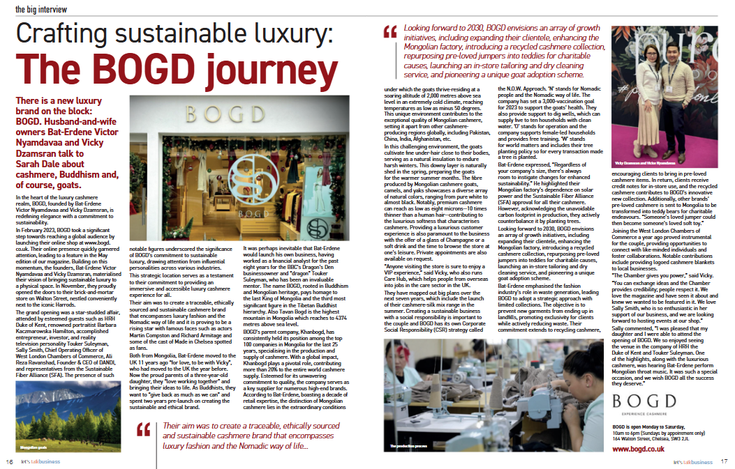 Crafting sustainable luxury: THE BOGD journey