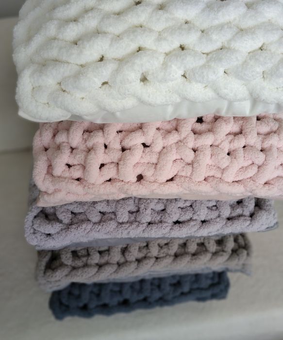 chunky hand knitted cushion