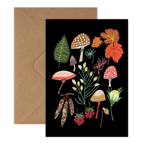 Mushrooms & Moss Greetings Card