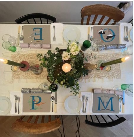 Illustrated letter placemats for all the family