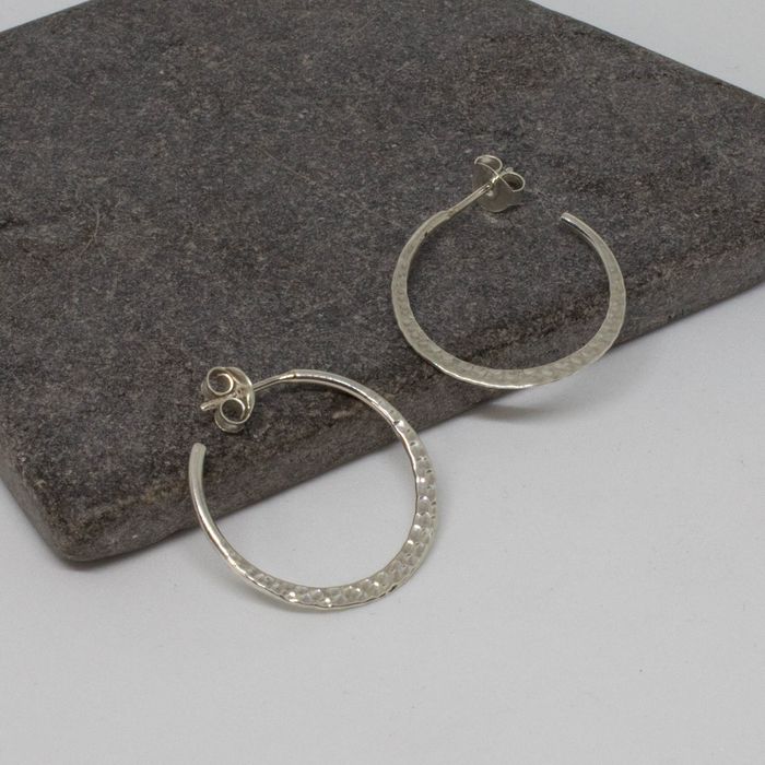 Minimalist Hammered Hoops