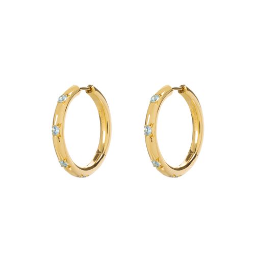Large Blue Topaz Cosma Hoops