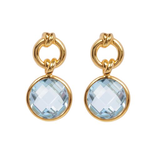 Knot Drop Earrings with Blue Topaz