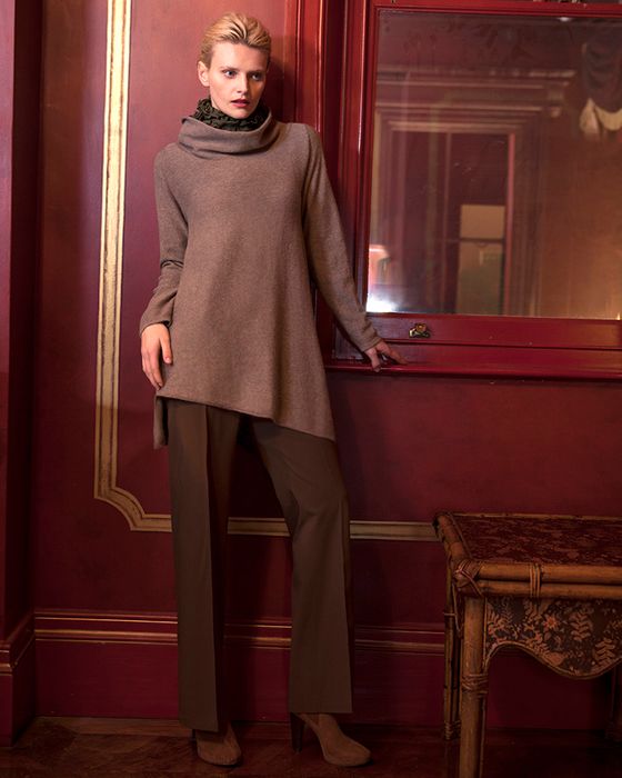 Triangle bottom Cashmere Tunic dress