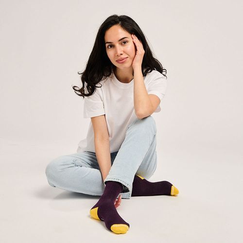 Eco-Friendly Dark Purple Crew Socks