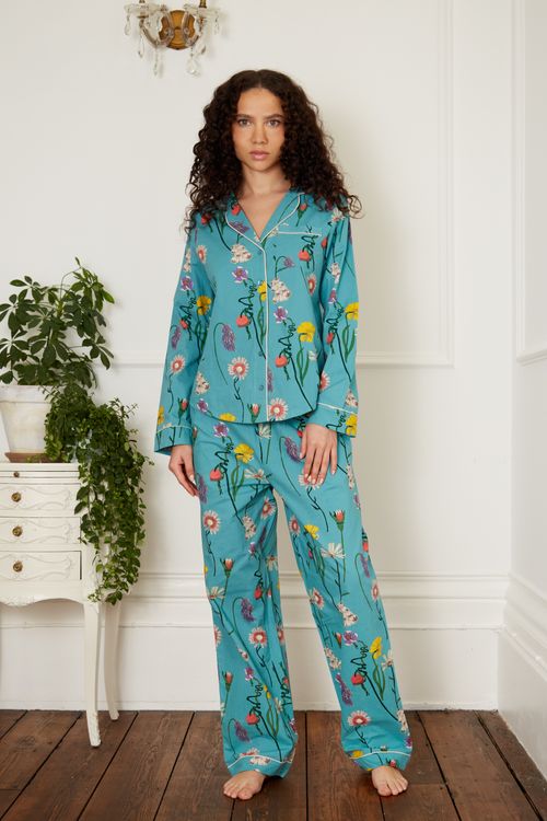Traditional Cotton Pyjama, Field Flowers