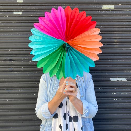 Eco colour paper fan decorations