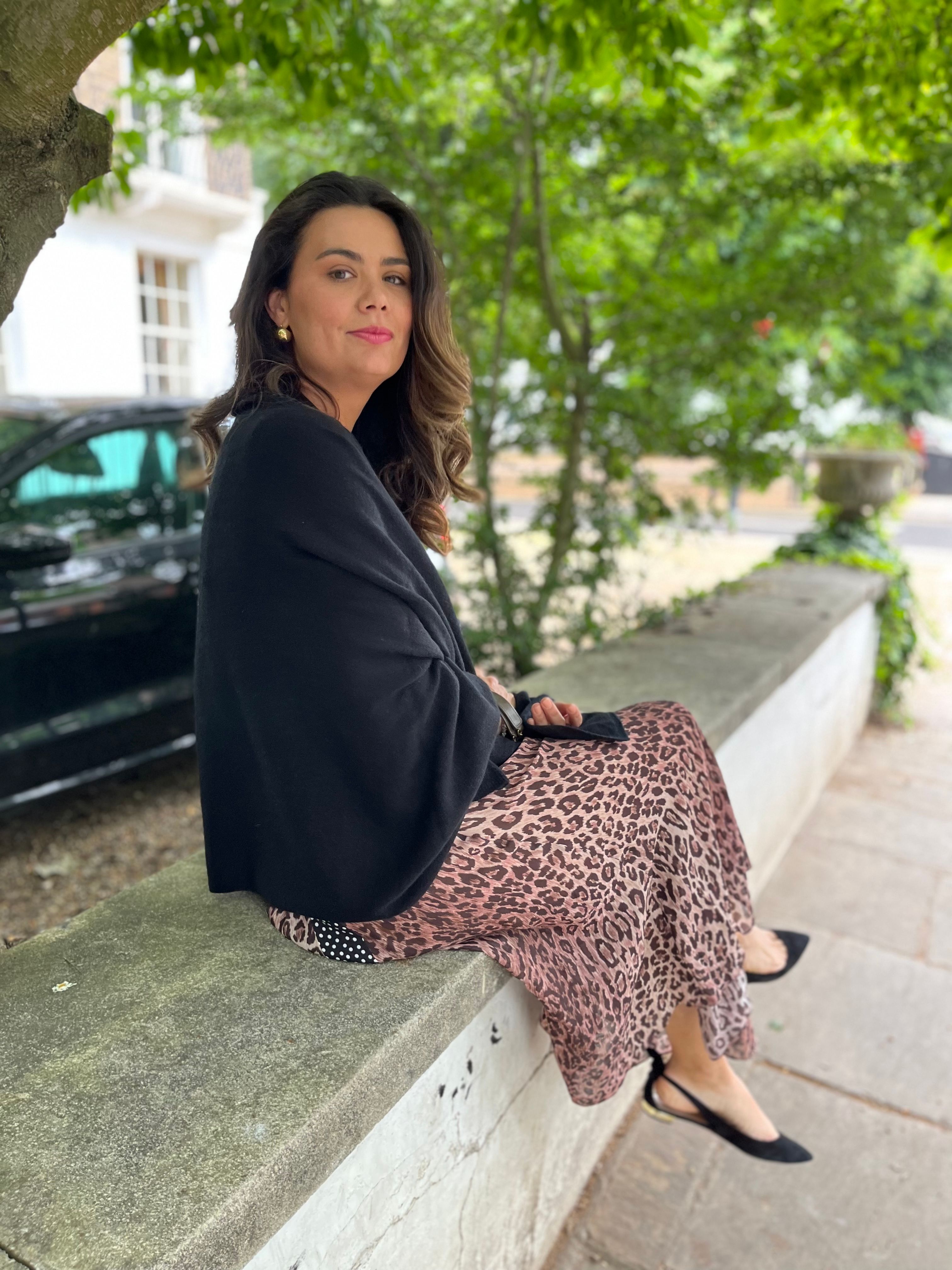 Oversized Pure Cashmere Black Wrap