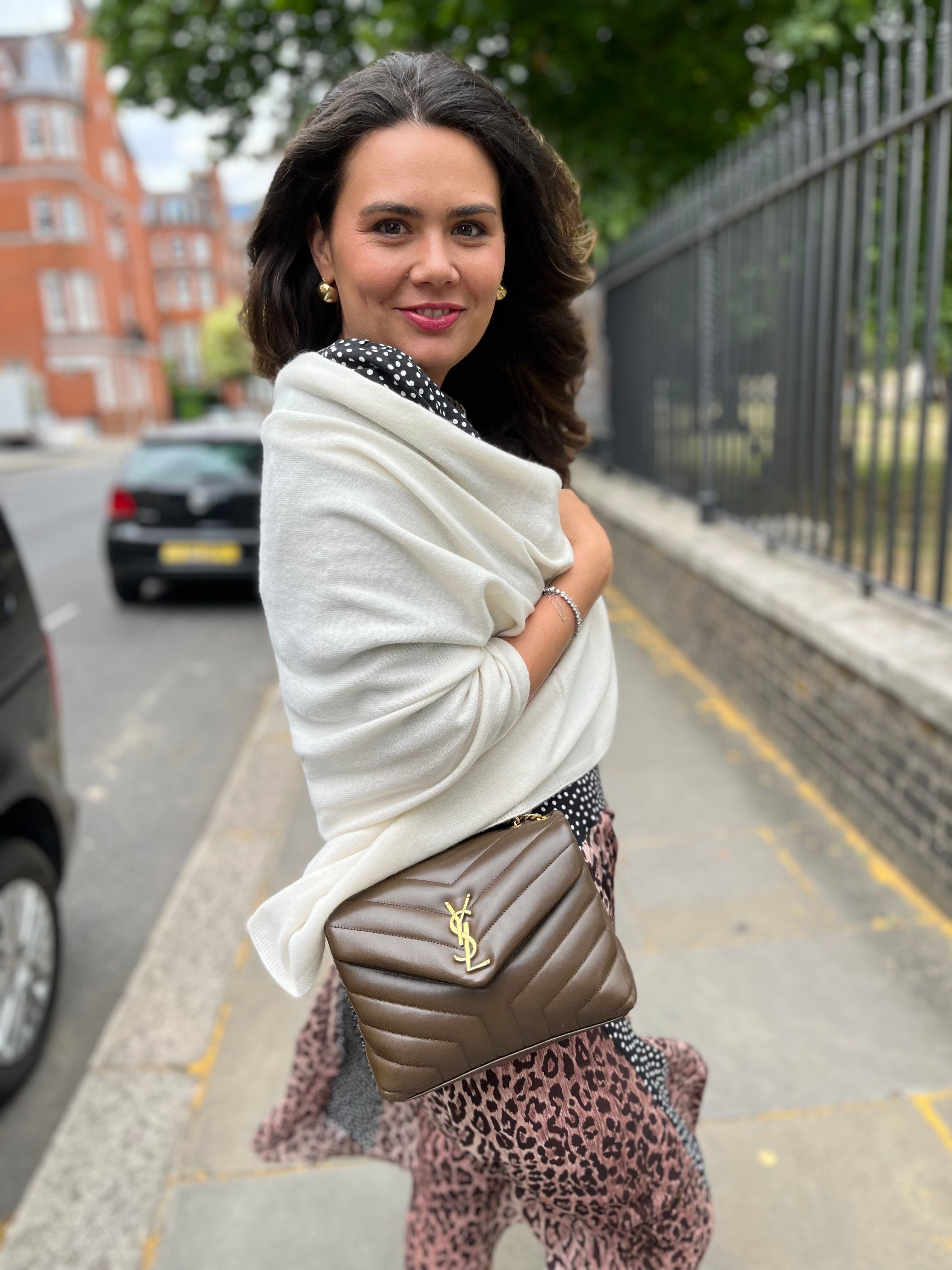 Oversized Antique White Cashmere Wrap