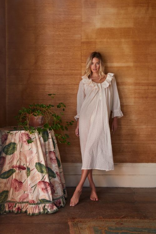 Natasha Apple Blossom - Full Length Cotton Nightdress