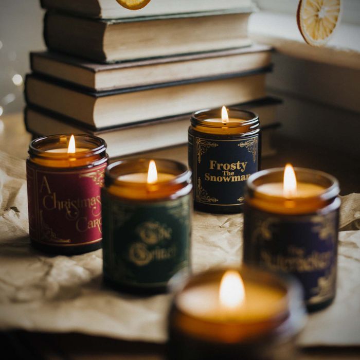 The Bookcase Collection - Handmade Christmas Candles by The Wild Botanist