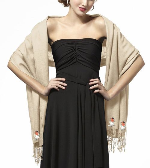 Cashmere Feel Scarves Handprinted with our Festive Designs