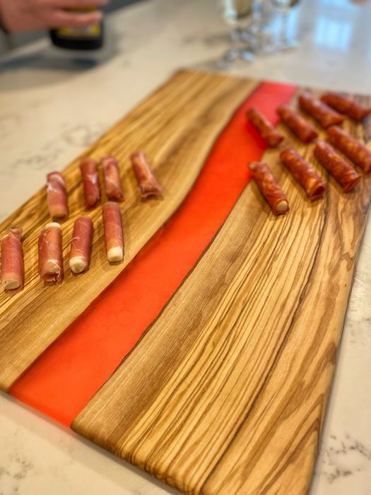 Live edge / waney edge and resin serving board