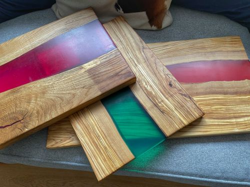 Live edge / waney edge and resin serving board