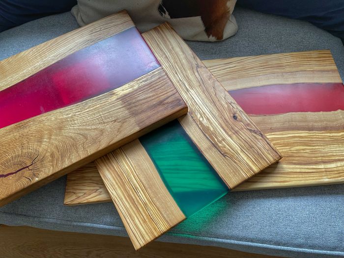 Live edge / waney edge and resin serving board