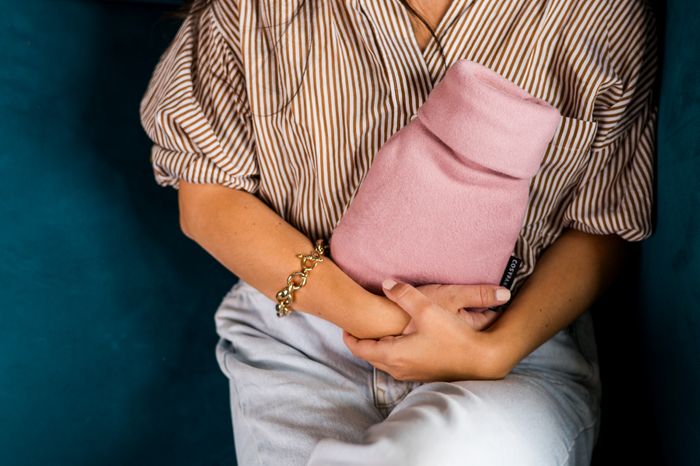 Mini Pink Cotton Hot Water Bottle