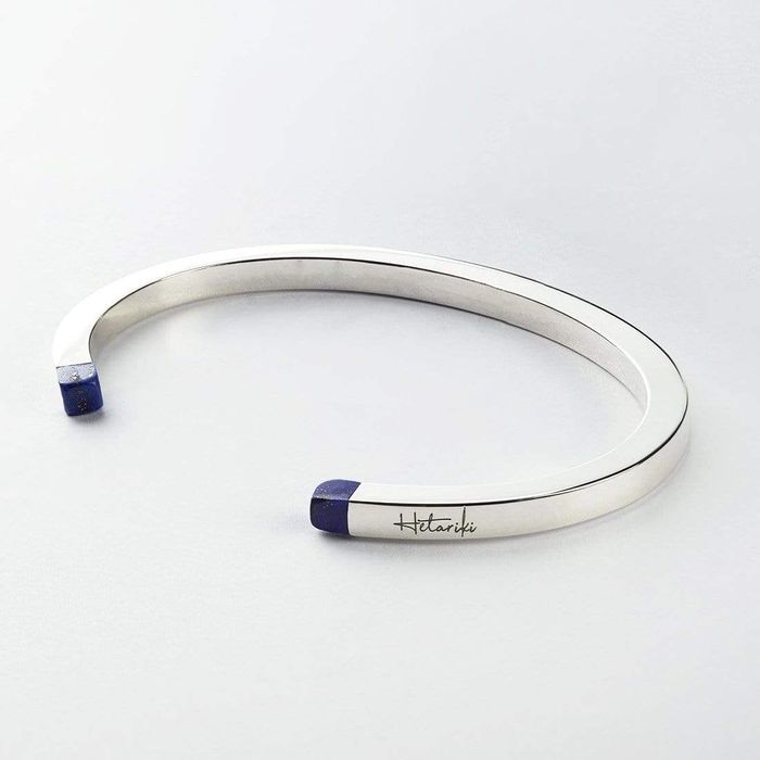 Silver Square Cuffs with Stone Tips