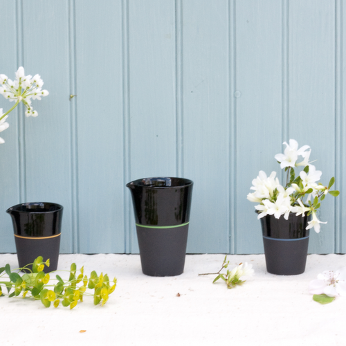 Black Porcelain Handleless Jug
